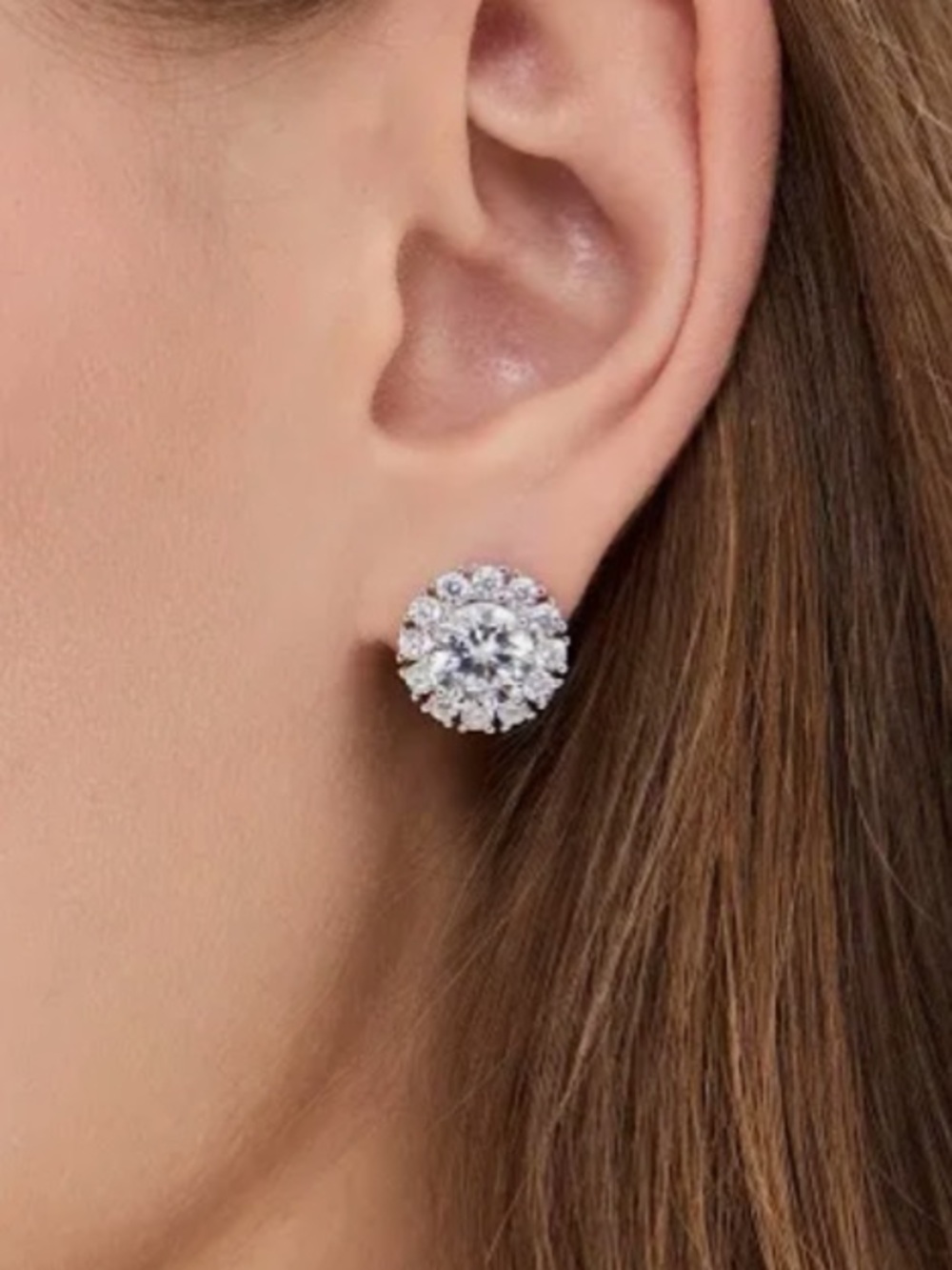 Silver stud earrings - shashi